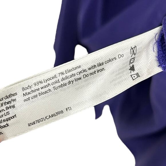 Eileen Fisher Purple Lyocell Blend Short Sleeve Side Slit Tunic Top Medium - Picture 4 of 5